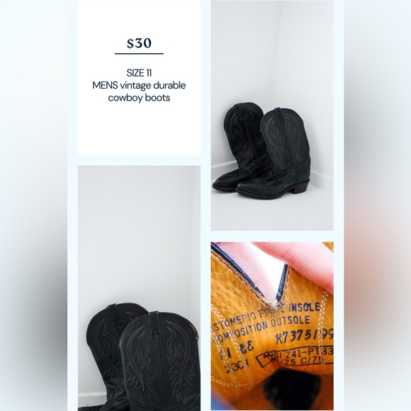 Men’s Size 11 Vintage Cowboy boots - Picture 6 of 6